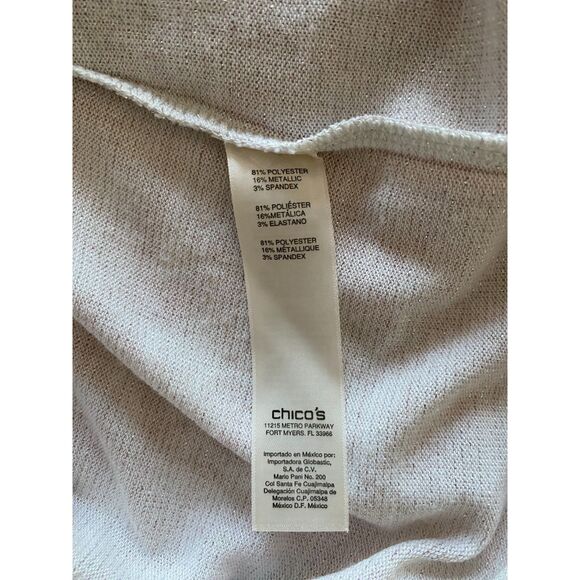 Chicos Tierra Tie Front 3/4 Sleeve Top in Blush Pink Sweater Sz 3 (16-18) XL - Picture 4 of 13